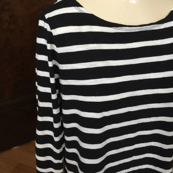 Lois Horton black/ white stripe long sleeve top, M - Picture 2 of 3